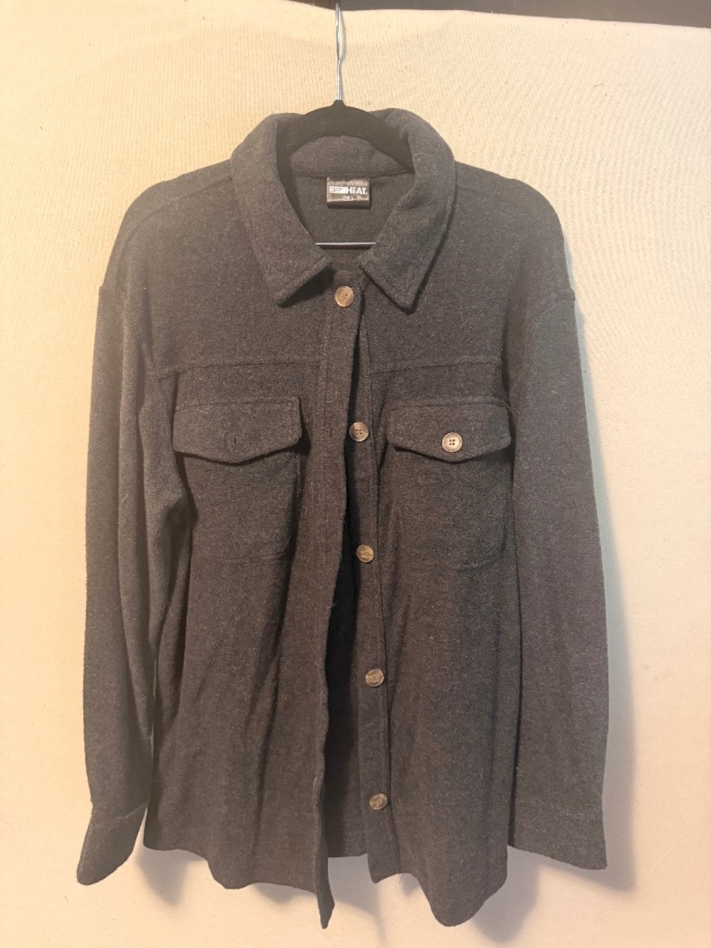 Super soft, cozy fleece 32 Heat button up - women's medium (charcoal)
